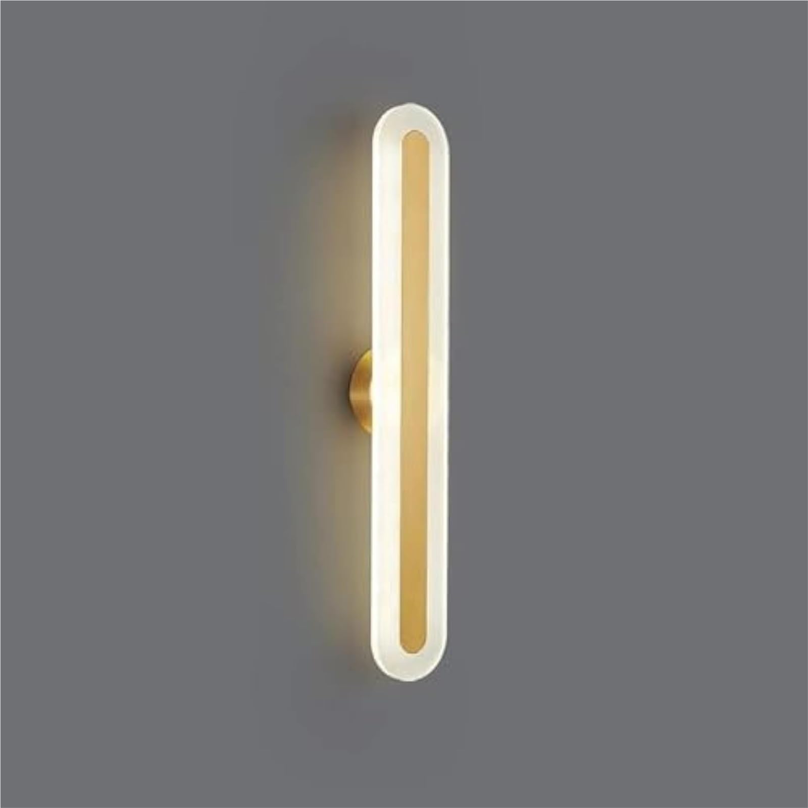 HCZKIUJY Modern Minimalist LED Wall Sconce - Long Strip Metal Wall Lamp in Brass for Corridors, Dining Rooms, and Bathrooms (45CM)