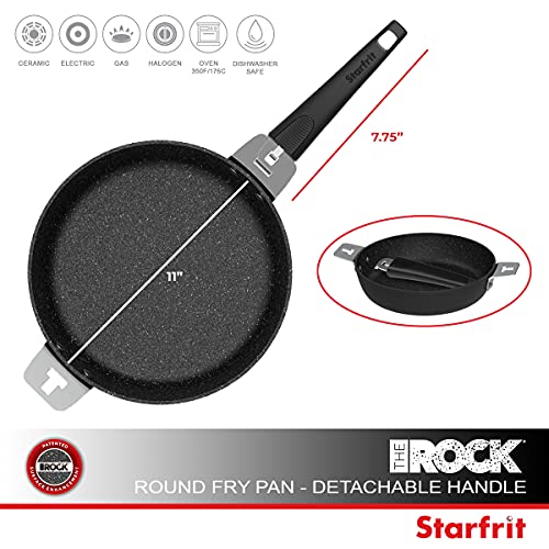 The Rock By Starfrit 11-Inch Fry Pan/Round Dish With T-Lock Detachable Handle, Normal, Black #TOP1