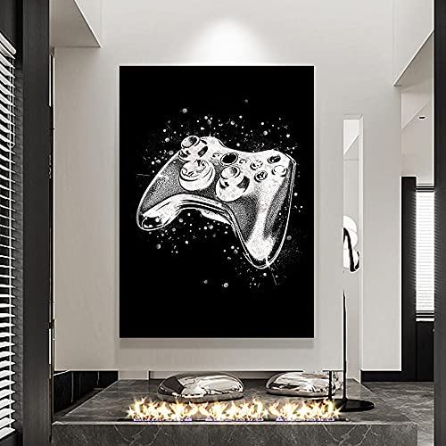 Decor adolescent chambre affiches de jeu noir et blanc toile murale
