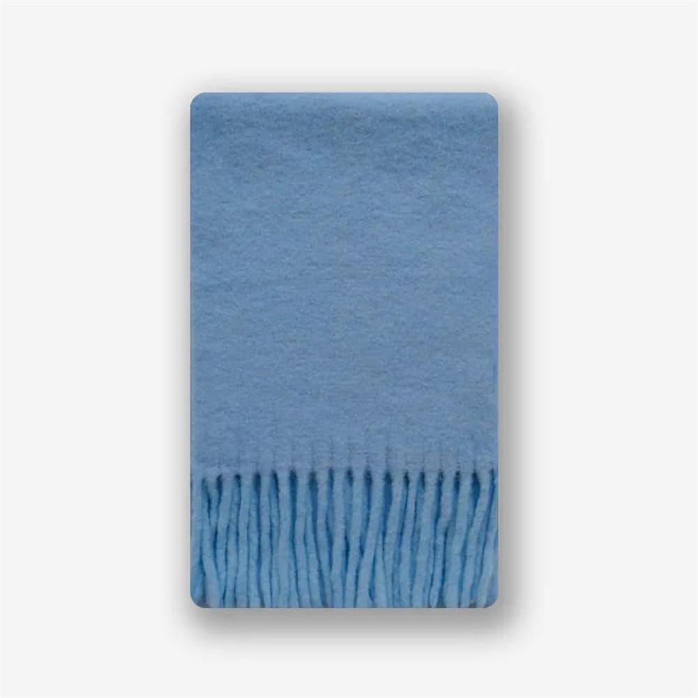 Vsadsau Women's Solid Color Tassel Fringed Scarf Cold Weather Soft Wrap Scarves Long Large Neck Warmer