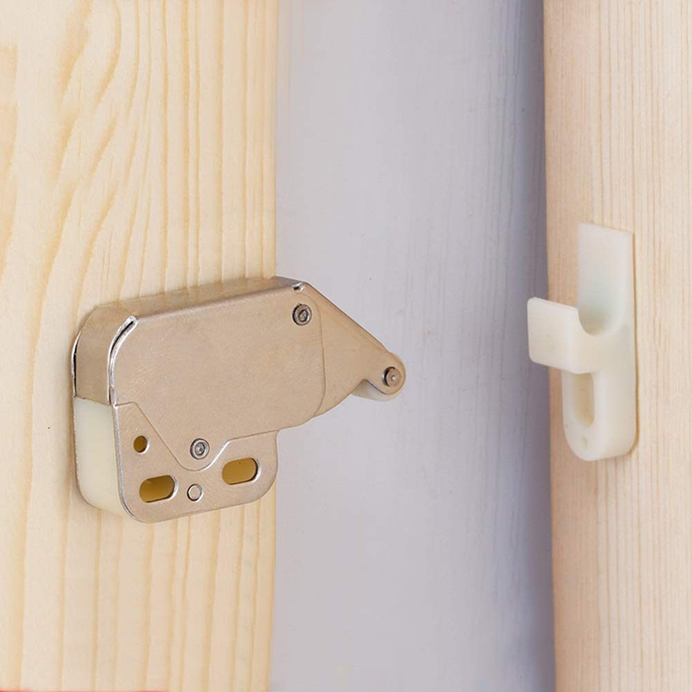 Nikou Push to Open Touch Release Lock Bounce Cabinet Cupboard Doors Spring Loaded Mini Tip Latch for Cupboard Door Drawer - Image 2