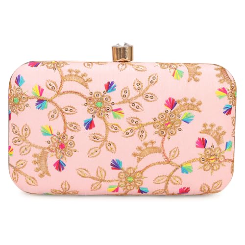 Image of LONGING TO BUY Hand Crafted Designer Box Clutch - Zari Embroidery For Women