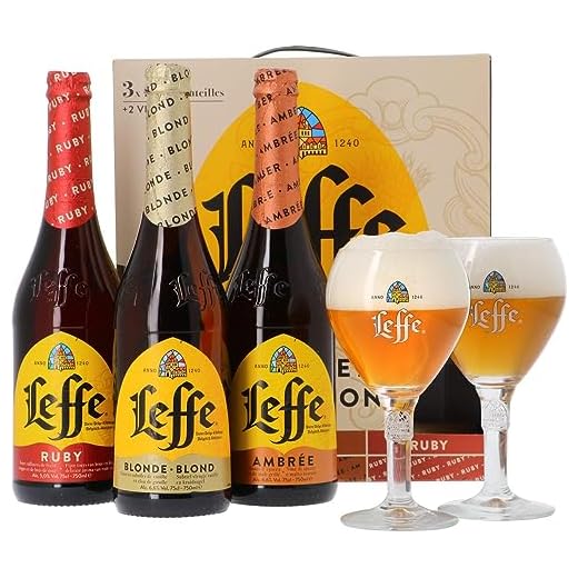 Leffe Coffret Bière Sélection 3 bouteilles de 75cl & 2 verres de 25cl