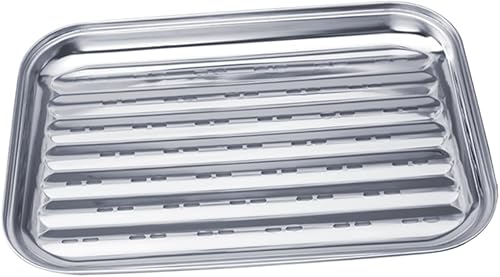 Happyyami Sartén de acero inoxidable para asar pescado, bandeja de goteo de verduras, cesta de parrilla de acero inoxidable, para barbacoa, parrilla