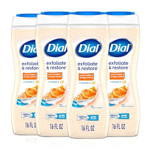 Dial Body Wash, Exfoliate & Restore Cocoa Butter & Orange Extract...
