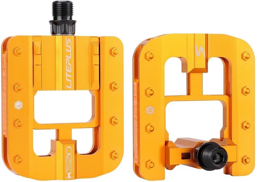 1 Pair Bike Pedals, Folding Pedals, Bike Aluminum Alloy Pedals with Reflective Plate Non-Slip Waterproof Wide Flat Cycling Foldable Pedals for Ebike, Urban Commute, MTB Bikes