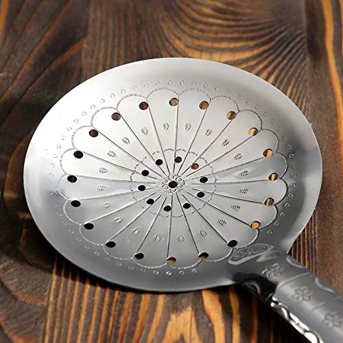 Foto von ZARENHOFF Schaumlöffel und Schöpfkelle (2er Set 64 cm) | aus Edelstahl mit Holzgriff | Schöpflöffel, Schaumkelle, Abseihlöffel | ideal auch für Gerichte aus dem Kazan/WOK