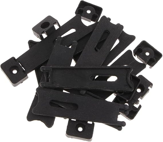 10 Pcs Plastic Photo Frame Backs Stand Display Racks A, Black