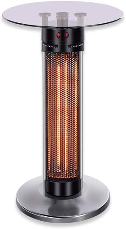 Patio Heater Table Patio Heater Waterproof Home Tempered Glass Electric Heater for Outdoor Indoor Black
