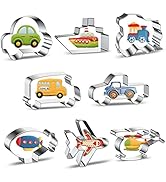 Travel Cookie Cutter Set 8-Piece Transportation and Vehicles Cookie Cutters with Car, Airplane, T...