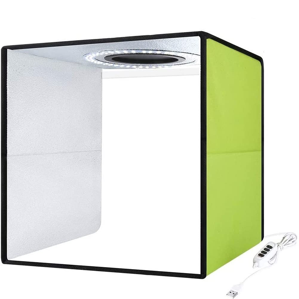 FLAA Photo Studio Light Box 12" Fotografia Shooting Tent Kit Portatile Pieghevole Illuminazione Softbox con Regolabile Luminosità Anello LED 6 Colori Fondali per Gioielli e Piccoli Articoli