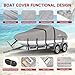 Boat Cover 20-22 ft Waterproof Boat Covers Fits Bass, V-Hull and Tri-Hull, Fish & Ski, Runabout Bowrider Boat, 20' 21' 22' Foot Heavy Duty Canvas Trailerable Boat Cover Gray