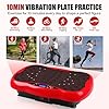 Vibration Plate Exercise Machine, Health & Fitness Full Body Vibration Platform, Portable Vibration Plate Platform for Weight Loss Home Fitness, Lymphatic Drainage, w/Resistance Bands+Remote