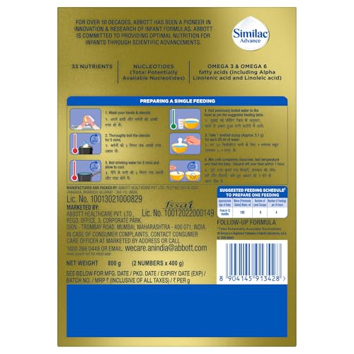 Image of Similac Advance Stage 2 (6 to 12 months) Follow-up Formula -800 Gms Powder box