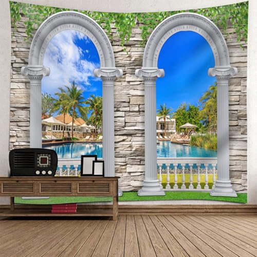 Tenture Murale Nordique Grand Format 350x256 Tapisserie Tissu Decoration Salon