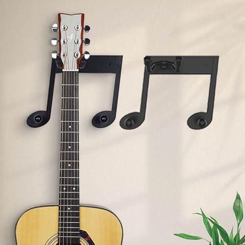 Coloofo Guitar Wall Mount Hanger ,Guitar Hanger Wall Hook Holder Stand With Two Guitar Accessory Hook,Wood Guitar Hanger Wall Mount For Acoustic Electric Guitar Bass Banjo Mandolin Ukulele #TOP1