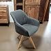 Produktbild Lifestyle For Home Stuhl Sessel Swivel Retro Polsterstuhl Esszimmerstuhl mit Massivholz Gestell drehbar (anthrazit)
