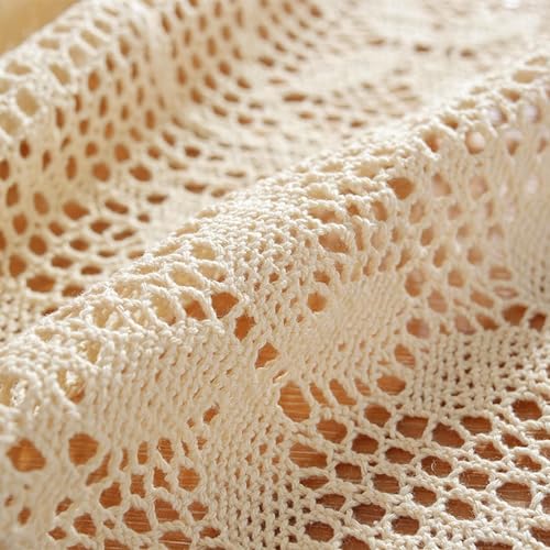 Nappe rectangulaire Daesar 140x200 beige gris en polyester tissé papillon - 5