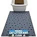 Drymate Litter Mat 20 inch x 28 inch Grey/Black Paw Striped Cat Litter Mat