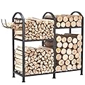 ZEXVIDA Firewood Rack Outdoor And Indoor, Fire Wood Storage Racks With Wood Hooks, 31" Wood Racks Outdoor For Firewood, Adjustable Log Racks For Firewood, Heavy Duty Logs Holder Wood Storage