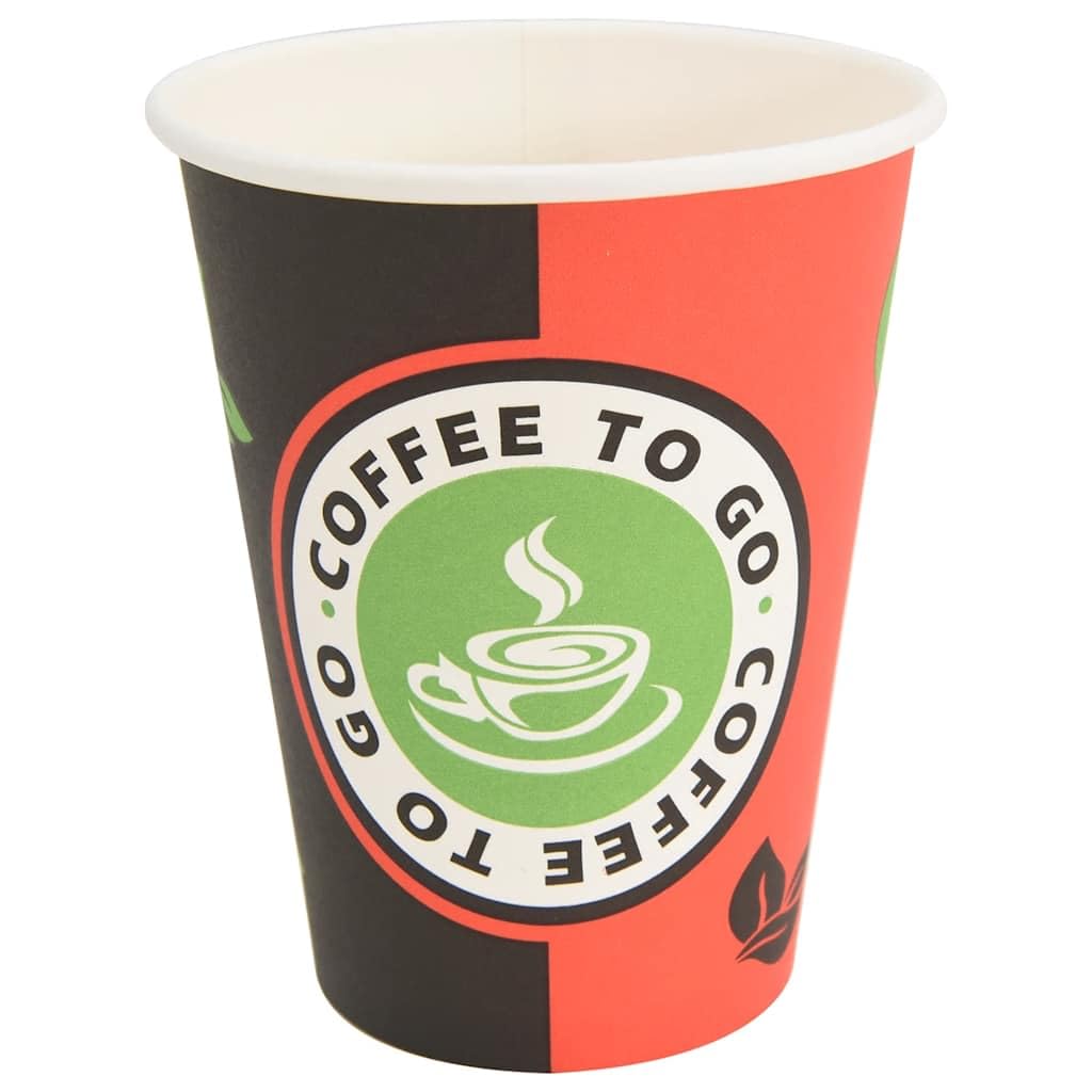 Tazze da caffè in carta 1000 pezzi 12oz 300ml Rosso e Nero Bicchieri usa e getta Tazza per caffè, Cureaux ed eventi