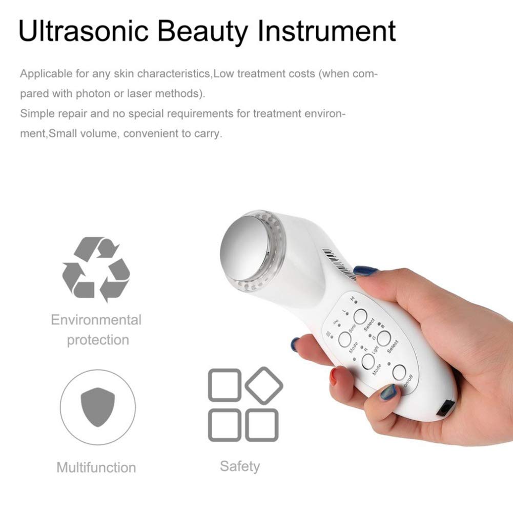 Strumento di bellezza sonora a LED a 7 colori, dispositivo di pulizia portatile per la cura della pelle del viso, dispositivo di ringiovanimento della pelle dei fotoni