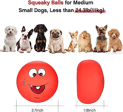 Fridially Squeaky Dog Toys Latex Rubber Soft Dog Squeaky Toys Squeaky Chewing Teething Fetching Dog Balls Puppy Toys Gifts For Pets Medium Small Dogs 6Pcs/Set #TOP3