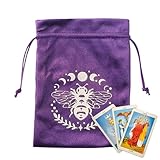 Tarotkarten-Beutel, Samtbeutel mit Kordelzug, 13 x 18 cm, Schmuckaufbewahrung, Würfelhalter, Mehrzweck-Design, ideal für Tarot-Lesungen, Orakelkarten, Runen und Party-Überraschung, Ztd03-Lila, Refer