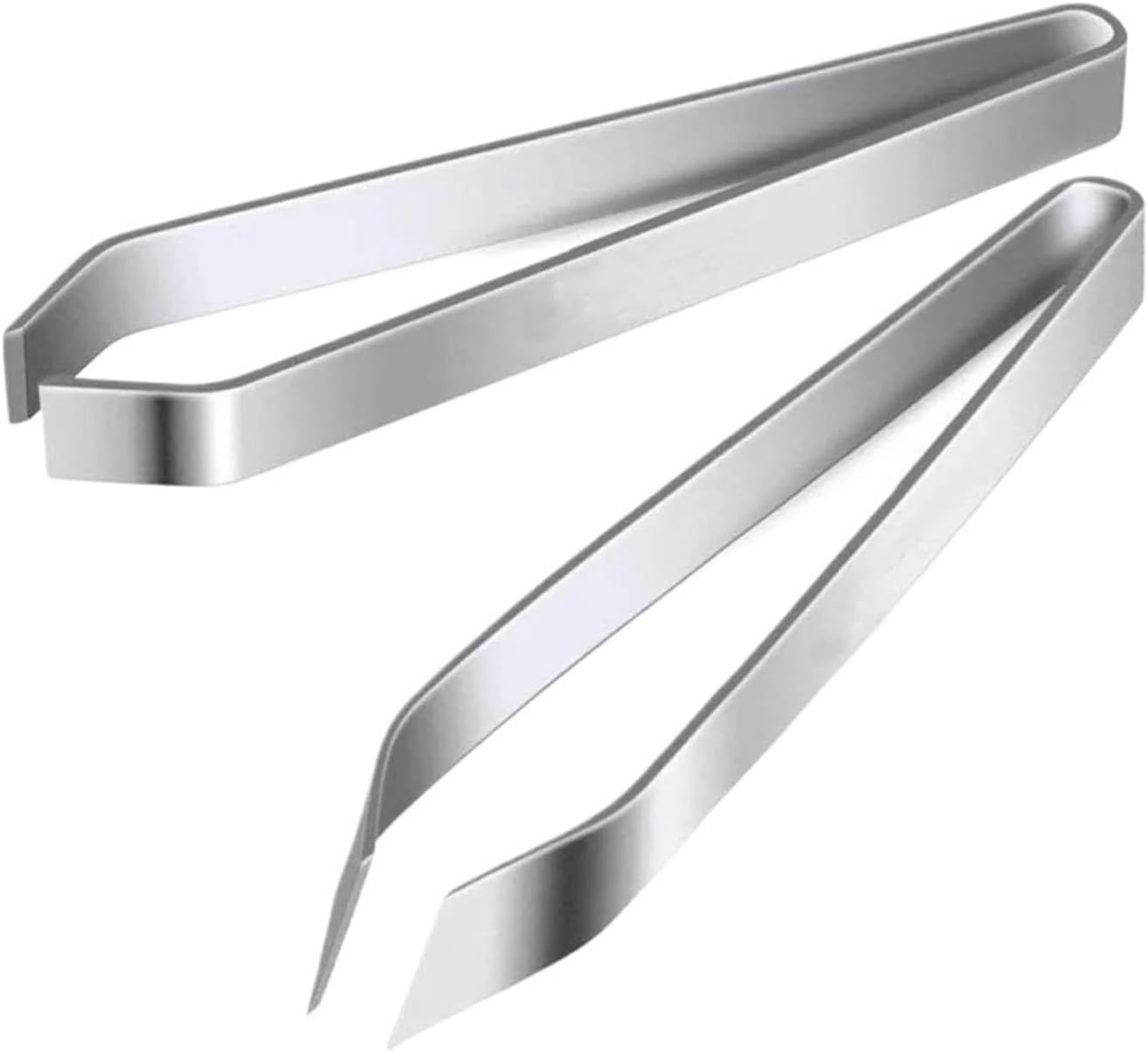 Fish Bone Tweezers Stainless Steel Flat and Slant Tweezers Pliers Remover Tools (4.6") Kitchen Food Gadgets Seafood Tools(A and B)