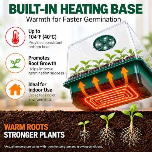 Heated Seed Starter Kit with Grow Light, 36-Cell Seed Starting Tray with Built-in Heating Base, Humidity Dome & Adjustable Vents for Indoor Seed Germination by DZLight - Used condition - Image 3
