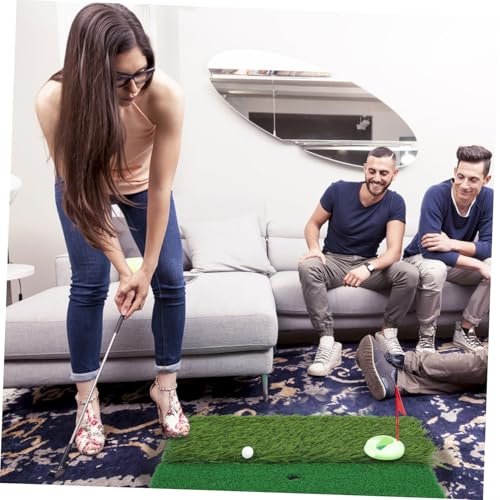 Tapis de pratique de golf débutants Abaodam 2 pièces en PP vert