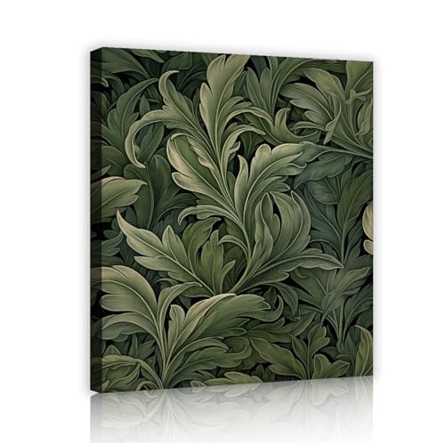 Cadre peinture verte style William Morris pour créer une ambiance de chambre nature