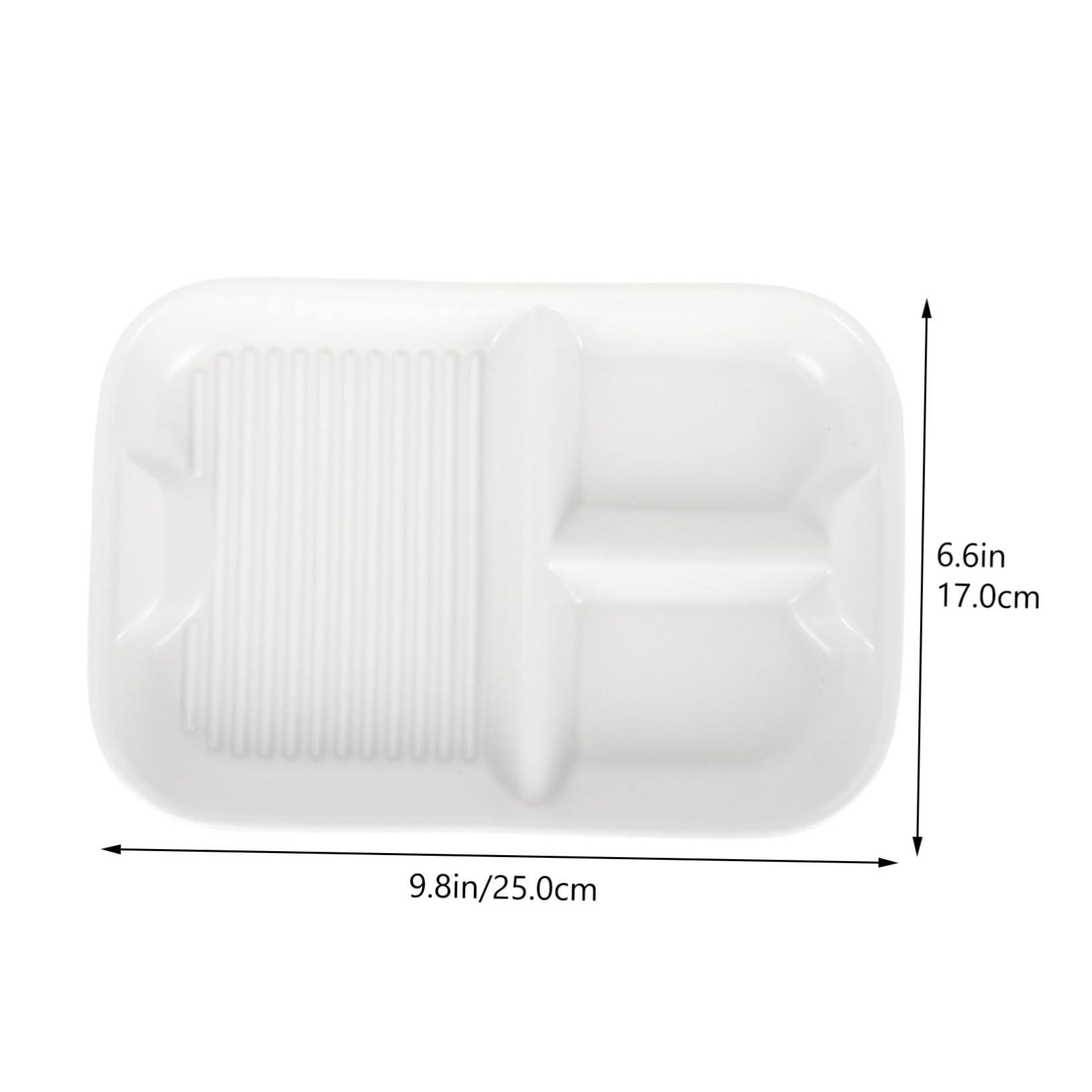 VICASKY Assiette Compartimentée Surface Lisse et Brillante 3 Compartiments en Céramique Blanche pour Servir Apéritifs Lors de Fêtes ou Bars