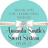 Tiffany Sweet 16 Birthday Party Stickers Or Favor Tags