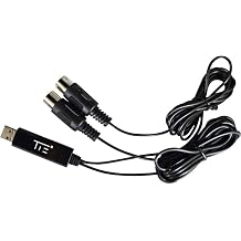 TIE Studio USB Mid Cable 6.5 Long Professional Interface Adapter | PC, Laptop, Mac Connector for Piano, Keyboard, Musical Instruments | Home Studio Plug and Play