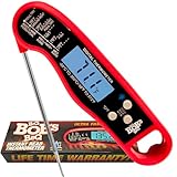Big Bob's Instant Read Meat Thermometer for Grill and Cooking. Best Waterproof Ultra Fast Thermometer with Backlight & Calibration. Digital Food Probe for Kitchen, Outdoor Grilling and BBQ!