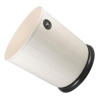 ARTIBETTER Retro Plastic Trash Can 12l Round Wastebasket for Kitchen Bathroom Living Room Bedroom, Open Top Cream Colored Household Rubbish Bin