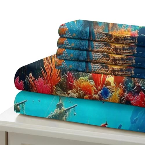 Ensemble de lit imprimé en 3D navirewreck pour relooker un lit d'enfant single - 5