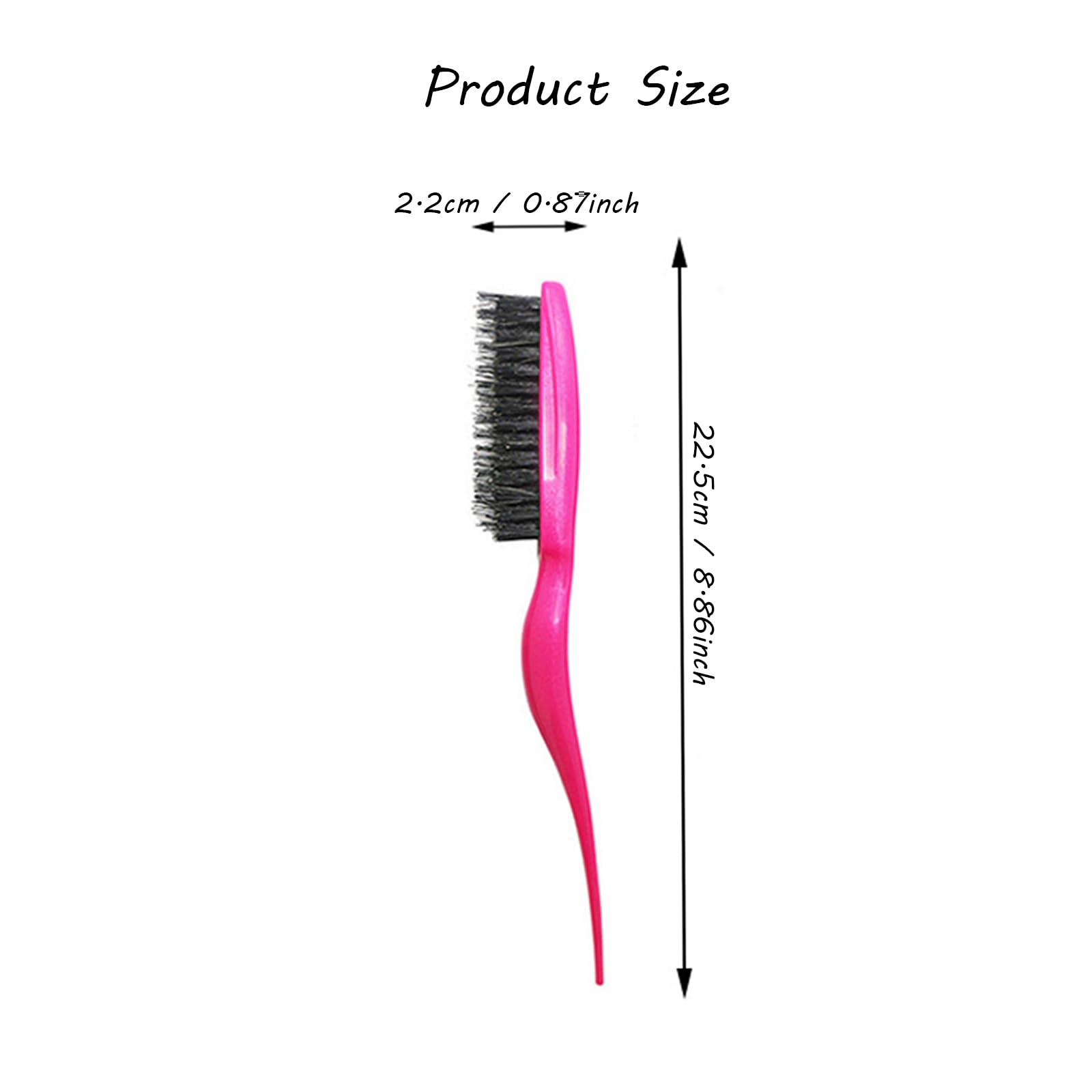 Slick Back Brush, 4 Pcs Comfortable Grip Slick Back Hair Brush, Exquisite Portable Hair Brush - Image 2