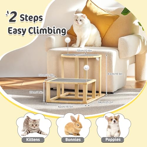 Torre Rascador para Gatos de 2 Niveles Pawaboo miniatura 2
