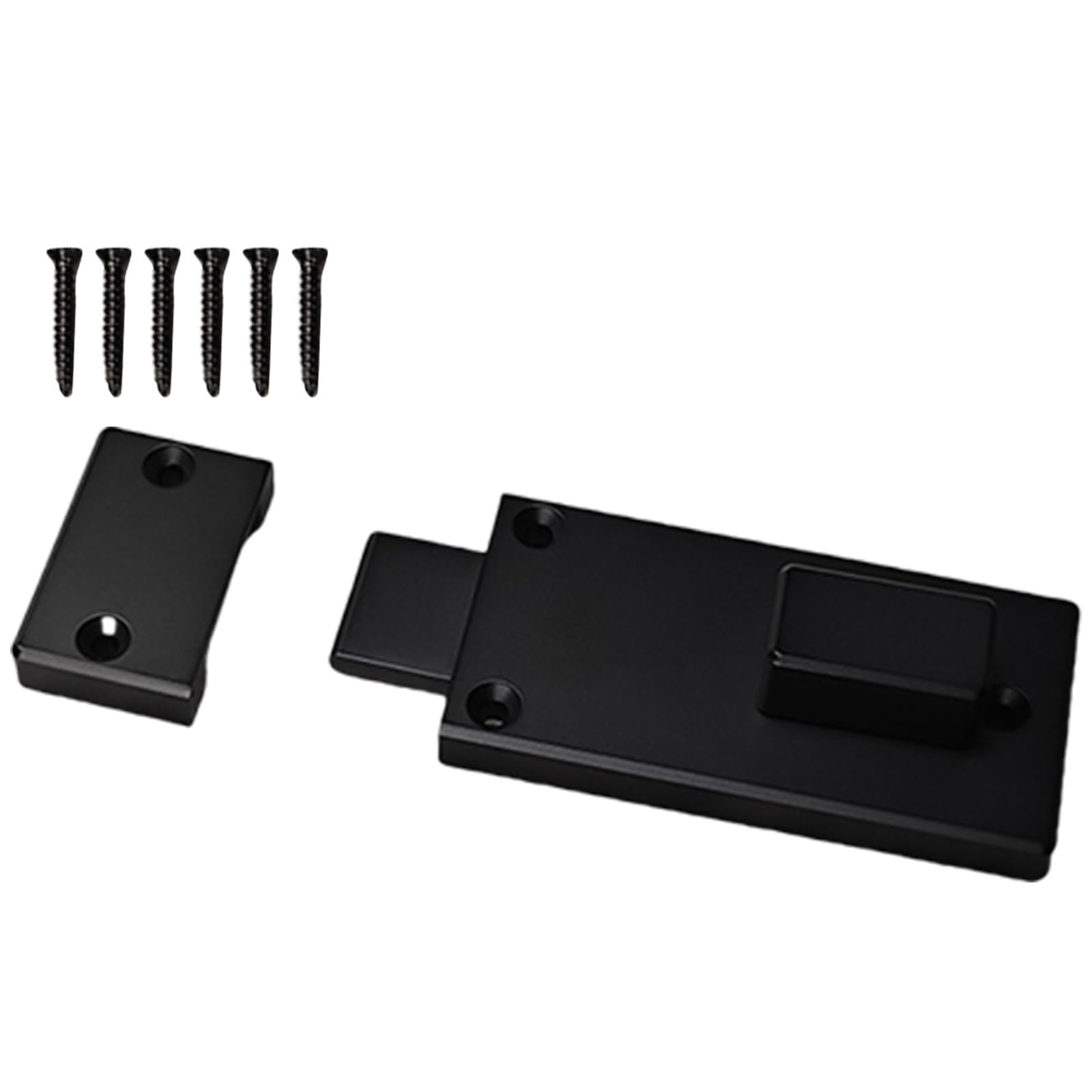 Tertioi Matte Black Wood Aluminum Door Bolt Adjustable Slide Easy Install Latch Square Latch For Security Of Various Thickness