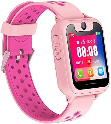 Kid Smart Watch - Reloj de pulsera con rastreador GPS para niños y niñas,  con alarma antirrobo, con tarjeta SIM compatible con iOS y Android,  visualización táctil, regalo de cumpleaños (verde) :