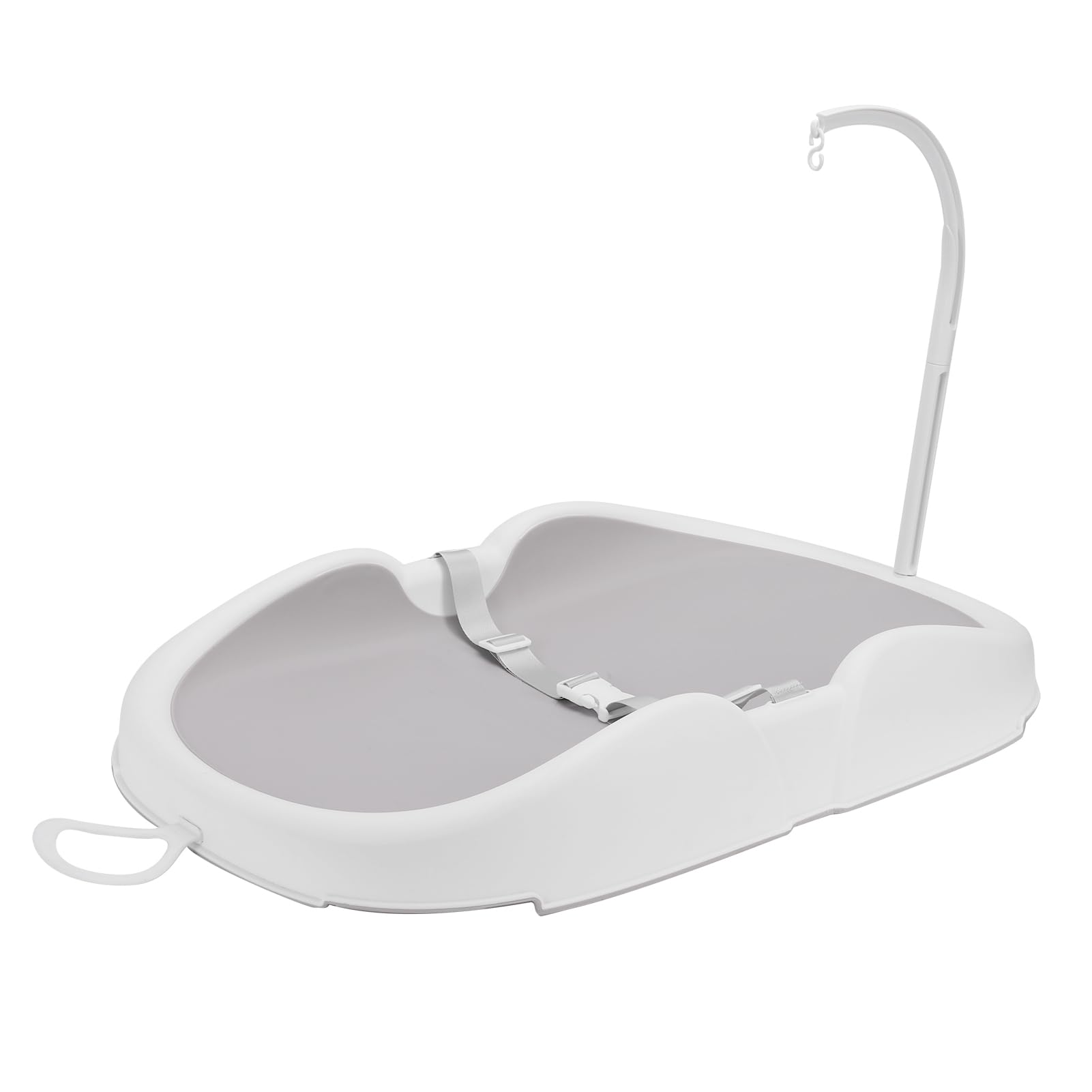 Tosuny Fasciatoio per bebè, Lettino da Allattamento Portatile per Bagnetto, Postazione per Asilo Nido Multifunzionale con Cintura di Sicurezza Regolabile, Fasciatoio per e Tavolo (Bianco grigio)
