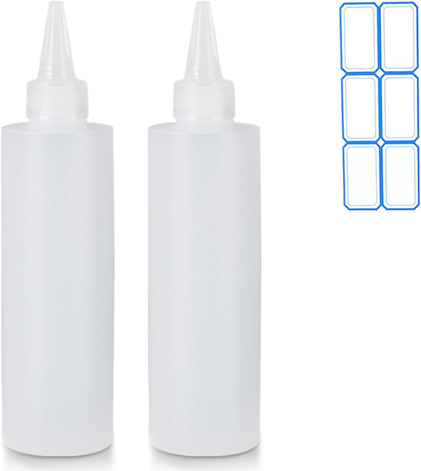 DTDNZKN 2 Pack 10oz Leakproof Squeeze Bottles - BPA-Free 300ml Condiment Dispensers for Sauces, Oils, Crafts