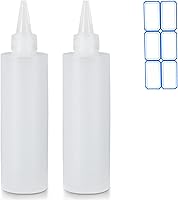 DTDNZKN 2 Pack 10oz Leak-Proof Condiment Squeeze Bottles - Refillable BPA-Free Dispensers for Ketchup, Mustard & Sauces