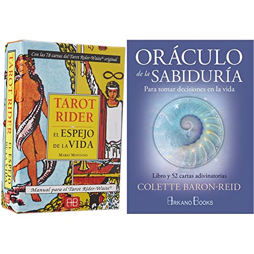 Tarot rider : El espejo de la vida + Oráculo de la sabiduría. tomar decisiones en la vida. Libro y 52 cartas adivinatorias