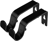 Vista 9 de KAMANINA Soporte de barra de cortina doble resistente para barras de 1 y 3/4 pulgadas, juego de 2 soportes dobles, plateado antiguo