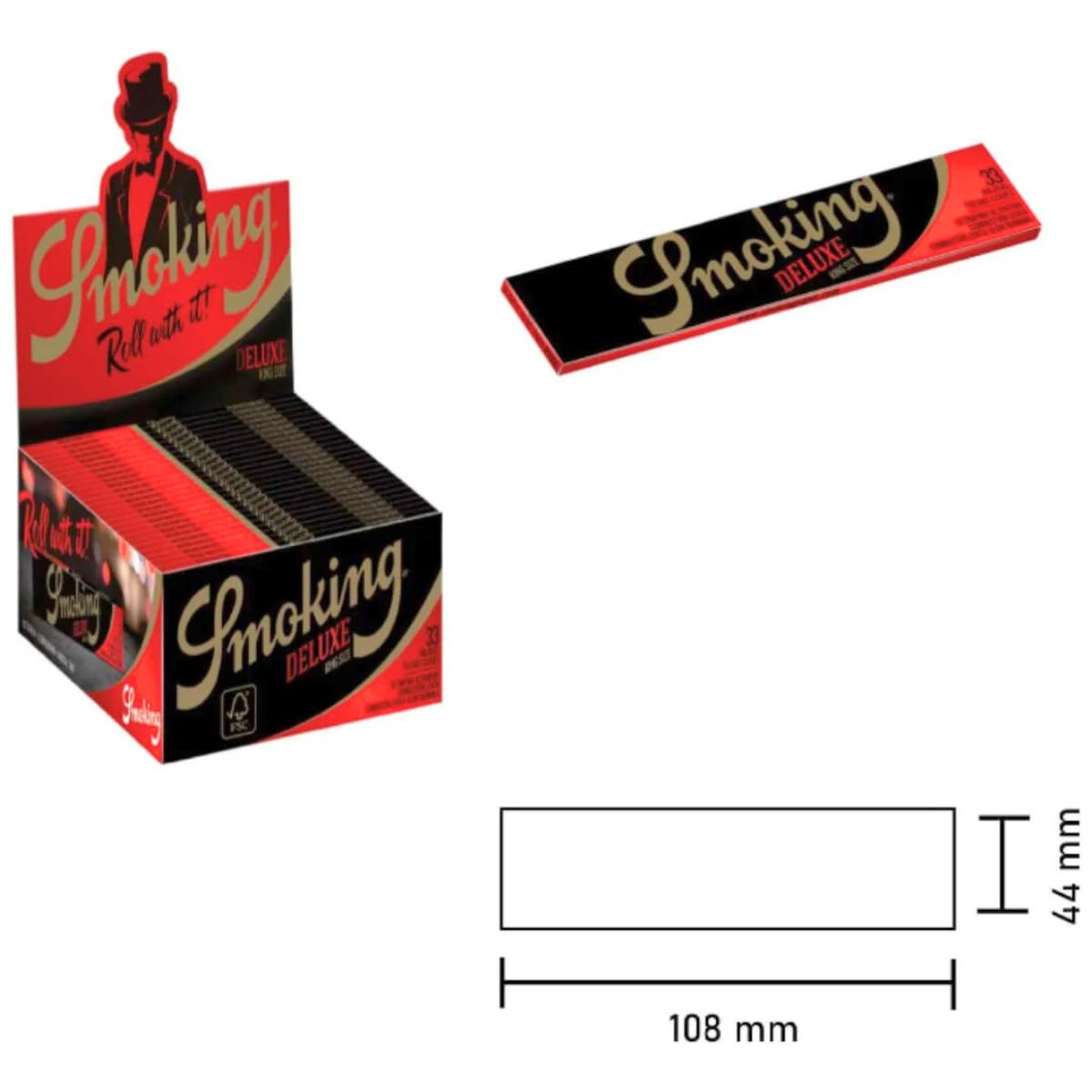 Smoking King Size de Luxe schwarz