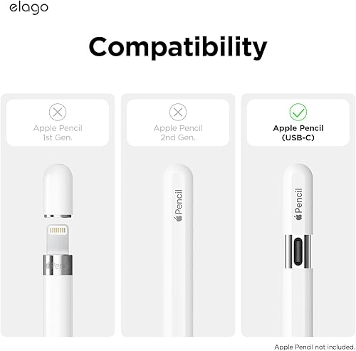 Miniatura 2 de elago Estuche clásico compatible con Apple Pencil (USB-C), agarre perfecto, piel protectora, funda de silicona, soporta fijación magnética amarillo