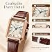 Valence Reloj de pulsera de piel marrón para mujer Imagen de Valence Reloj de pulsera de piel marrón para mujer